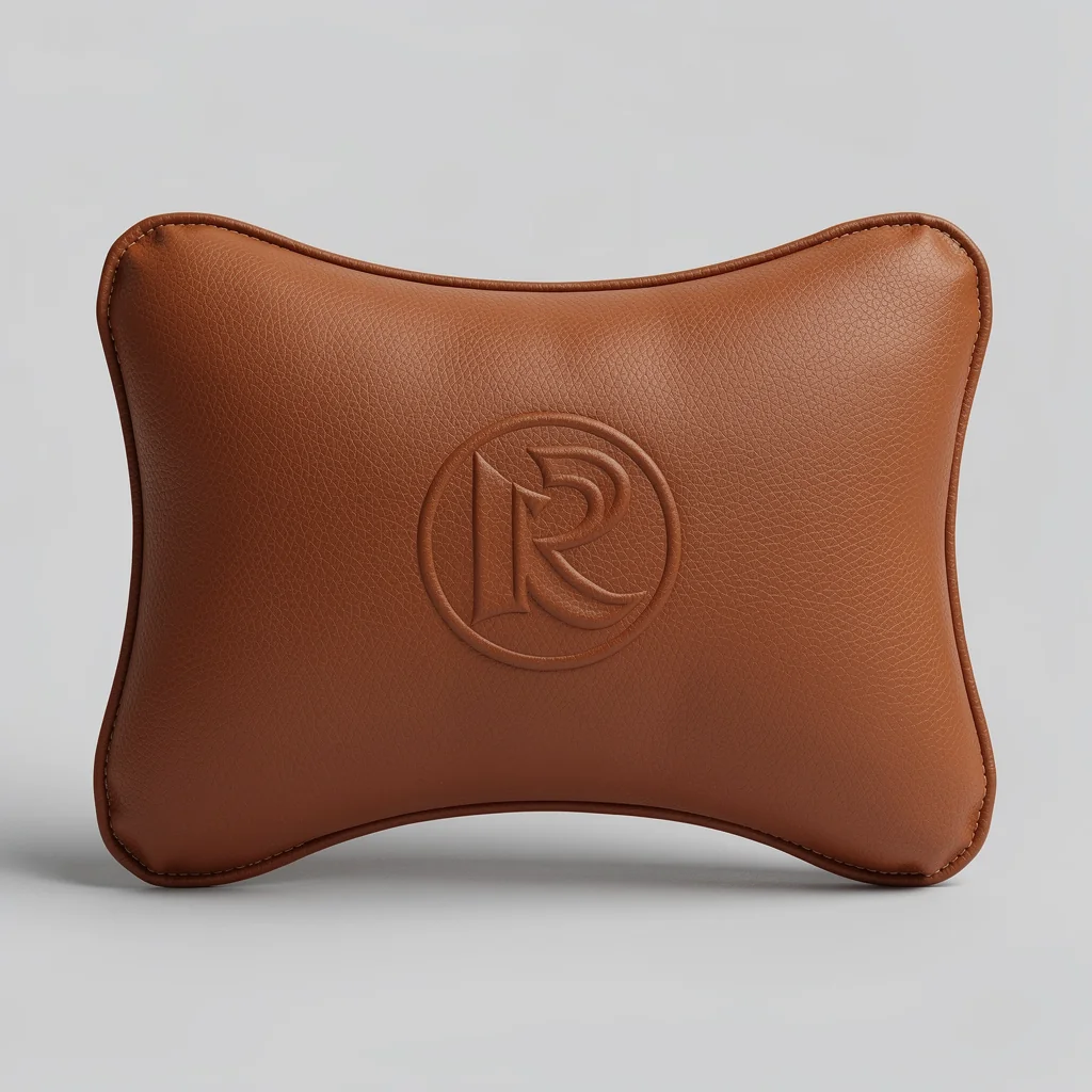 Embossed-Logo Leather 5-Piece Car Pillow Set