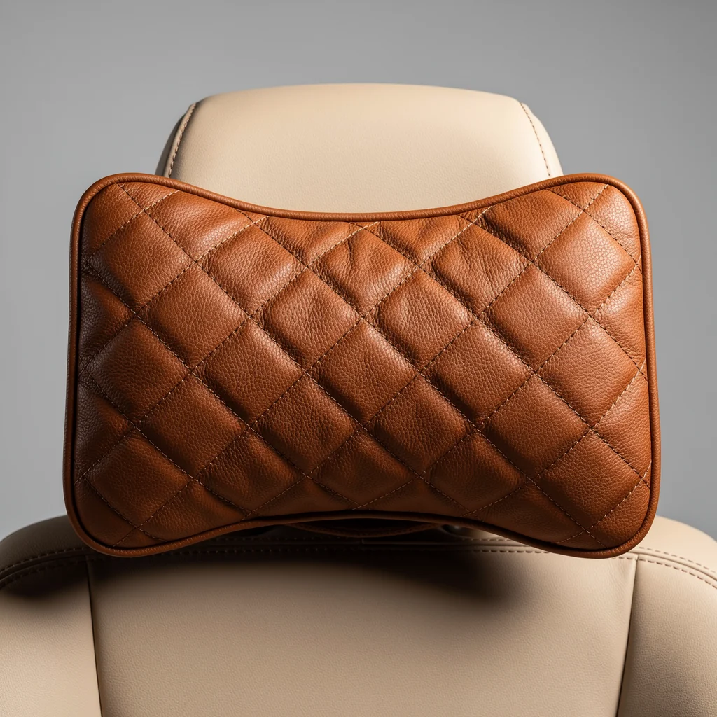 Quilted Diamond Leather 5-Piece Car Pillow Set
