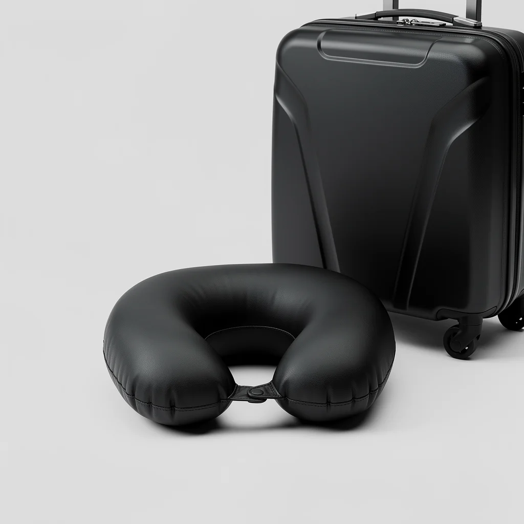 Compact Leather 5-Piece Travel Pillow Set